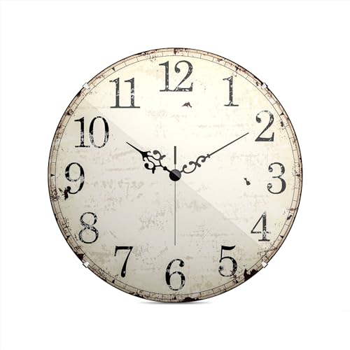 Mebus Quartz Wall Clock, Silent Movement - No Ticktack Noise, Precise Quartz Movement, Dome Glass Cover - Striking Design, Arabic Dial, Diameter: 35 cm