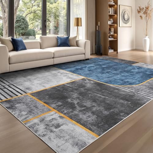 Sour Lemon Rugs Living Room Large 160x230 - Machine Washable Rug - Area Rugs for Bedroom - Large Boho Rug Vintage Rugs Anti Slip Fluffy Carpet for Living Room, Bedroom