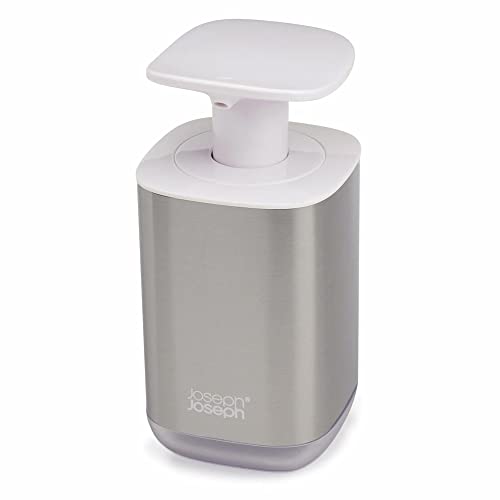 Joseph Joseph Presto Hygienic Bathroom Soap pump dispenser, refillable ??? White/ Stainless Steel, 36