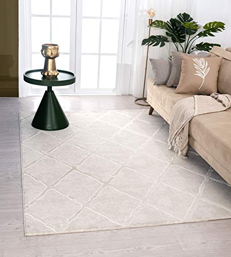 Mia's Teppiche Anna Living Room Rug, Short Pile, 080x150 cm, Lozenge Beige