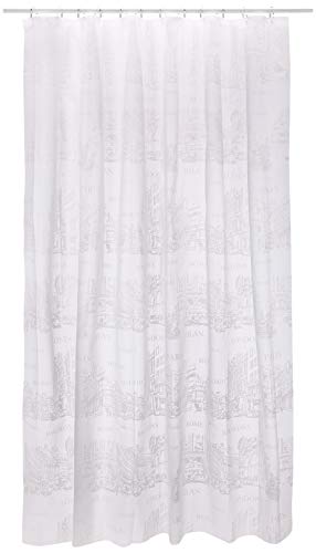 Spirella Lifestyle Plastic Curtain – Palazzo White 180 x 200 cm 1117619, White, Standard
