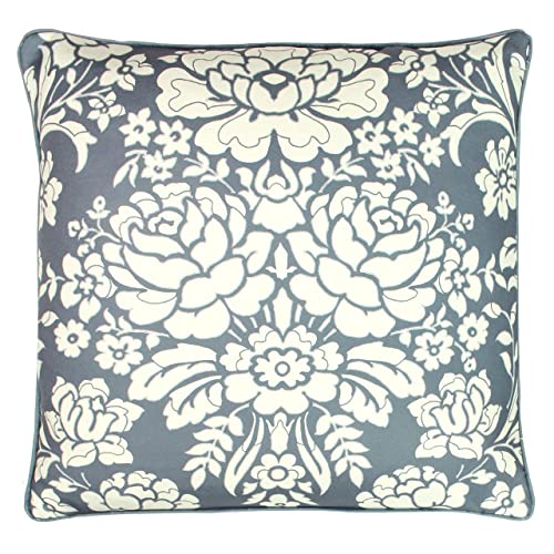 Paoletti Melrose Feather Filled Cushion, Polyester, Slate Blue