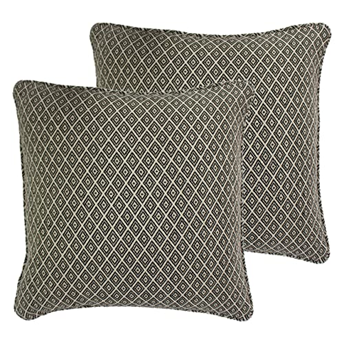 Paoletti Tangier Polyester Filled Cushions (Twin Pack), Cotton, Monochrome,55 x 55cm
