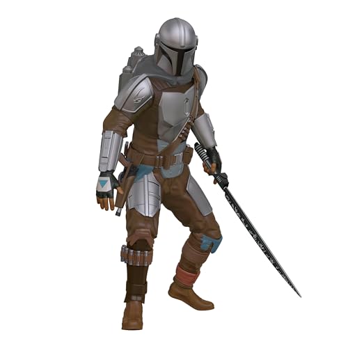 Hallmark Keepsake The Mandalorian Ornament - Mandalorian & Dark Saber Design, Brown & Grey