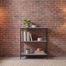 Vida Designs Brooklyn Bookcase Wooden Shelving Shelf Storage Display Shelves Unit Industrial Rustic Furniture (Grey, 3 Tier)