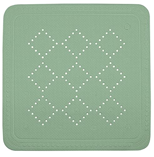 Spirella Alaska Basil Shower Mat Antibacterial Non-Slip with Suction Cups Approx. 55 x 55 cm Green