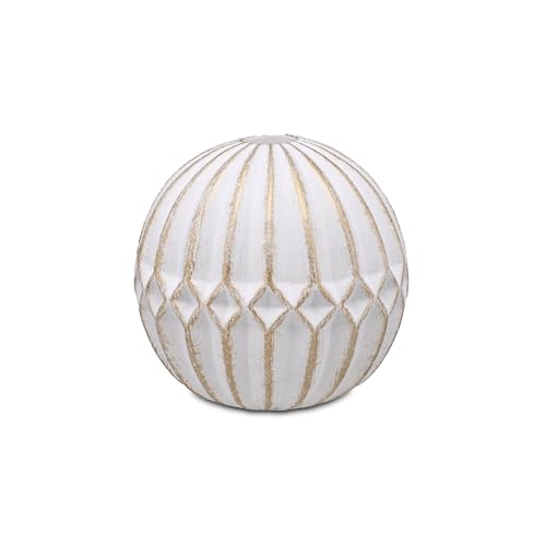 RITUALI Domestici - FACCIOLUCE Candle Holder White Stripes, 12 x 12 x 12 h cm, Cement Resin Collection