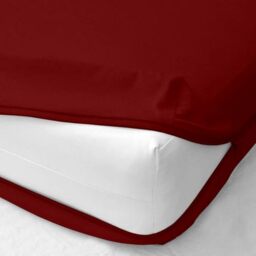 Zipper Fitted Sheet, Twin Size Zipper Fitted Sheet 8 Inch Deep Pocket, Hotel Quality Brushed Microfiber Bottom Sheet, Soft Wrinkle-Free Sheet, Zipper Mattress Cover 1 Fitted Sheet Only - Burgundy