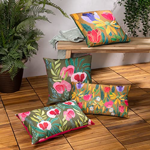 furn. Wylder Nature House of Bloom Poppy Outdoor Polyester Filled Cushion - Twin Pack