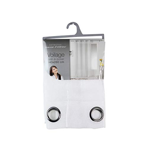 Douceur d'Intérieur Linahe Net Curtain with Eyelets 140 x 260 cm Sand White
