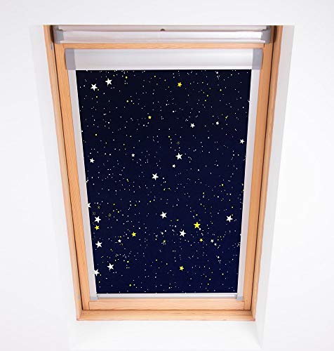 Bloc Blinds Skylight for Rooflite Roof Windows F6A, Blackout, Night Sky