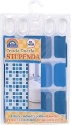 OEM SYSTEMS Ten01677a Plastic-Coated Shower Curtain - 240 x 200 cm - Blue