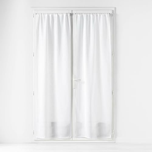 Douceur d'Intérieur Haltona Pair of Straight Curtain Pole Linen-Effect Haltona Weaves, Polyester, Grey, 240 x 70 cm