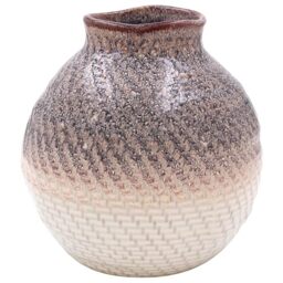 Lesser & Pavey Weave Textured Round Purple Grey Vase 18cm Med and Lrge