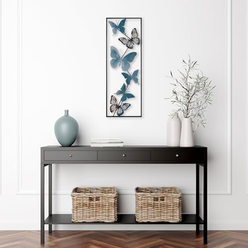 Hand-Painted Decorative Metal Wall Accessory, 32 x 90 x 5 cm, 100% Metal, Unique Colour Variations, Perfect for Home Decor & Art Lovers