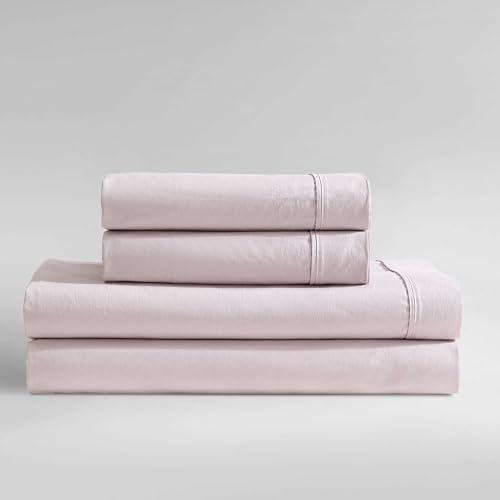 Calvin Klein - Twin XL Sheet Set with Fitted Sheet & Pillowcases, Cotton - 100% Cotton Percale, Deep Pocket Fitted Sheet, Twin XL Size, Flat Sheet & Pillowcases Included