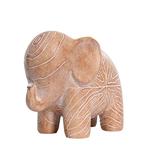Kakizzy Elephant Statue, African Animal Decor, Wooden Elephant Gift for Women, Boho Decor for Living Room, Shelf, Office???1Pack, Small ???