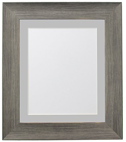 FRAMES BY POST Hygge Picture Photo Frame, Plastic Glass, Wolf Grey with Light Grey Mount, 20 x 16 Image Size 15 x 10 Inches