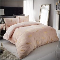 GC GAVENO CAVAILIA Teddy Fleece Duvet Cover, Fluffy Fitted Sheet, Warm Cozy Ultra Soft Bed Set, Polyester, Unicorn-Pink, Single