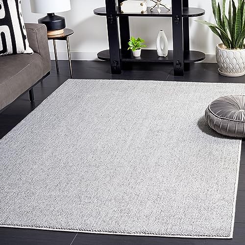 Safavieh Solid Color Rug for Living Room, Dining Room, Bedroom - River Collection, Short Pile, in Grey, 122 X 183 cm