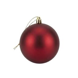 20cm Large Dark Red Bauble PVC Shatterproof Matt Finish Christmas Balls Ornament - Festive Xmas Tree Hanging Decorations, Round Ornament for Holiday Home Decor