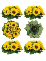 BLOSMON Sunflower Artificial Flowers Ball Centerpieces 6 Pcs Fake Sunflower Flowers Center Pieces Decoration for Wedding Table Silk Kissing Floral Bouquet Arrangements for Home Party Event DIY Decor