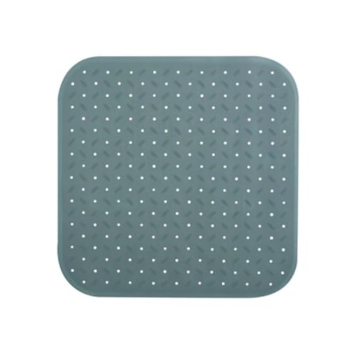 MSV Premium Shower Mat Bath Mat Antibacterial Non-Slip with Suction Cups Grey Rose Scented Approx. 54 x 54 cm Washable at 60 °C Large Grey