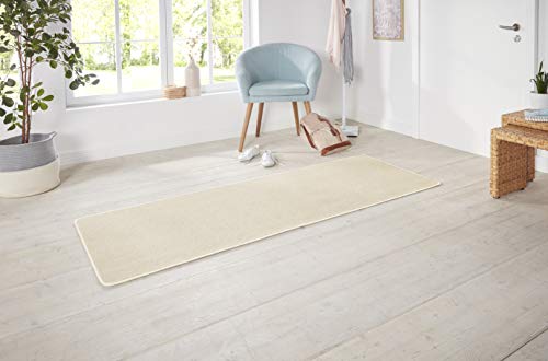Hanse Home Nasty Runner - Fluffy Short Pile Rug Plain Colours for Dining Room, Living Room, Children's Room, Hallway, Bedroom, Kitchen - Plain Cream, 80 x 300 cm