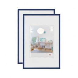 walther design Picture Frame Blue 40 x 50 cm Twin Pack, New Lifestyle Plastic Frame KV050LD