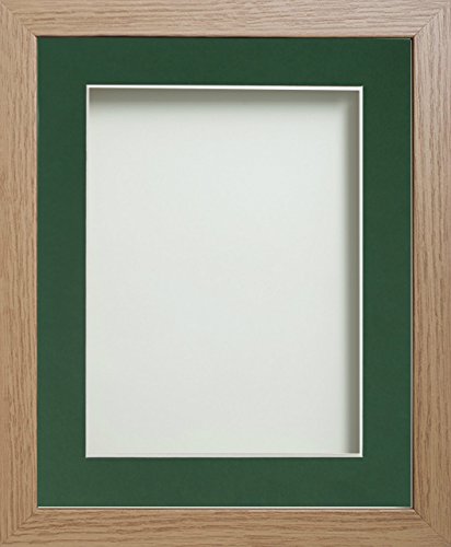 Frame Company Allington Beech Photo Frame with Bottle Green Mount, 8x8 for 5x5 inch, fitted with perspex