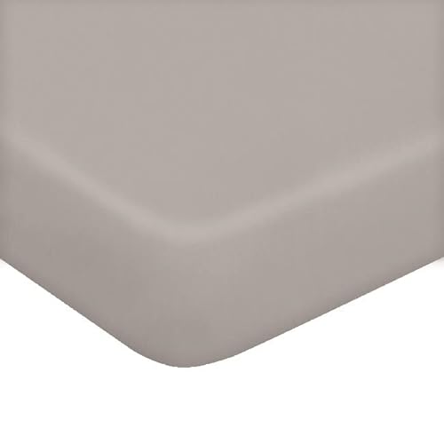 Homemania Two Corners – Double, Solid Colour – Fitted Sheet – for Bed – with Grey Cotton Pillowcase, 170 x 200 cm