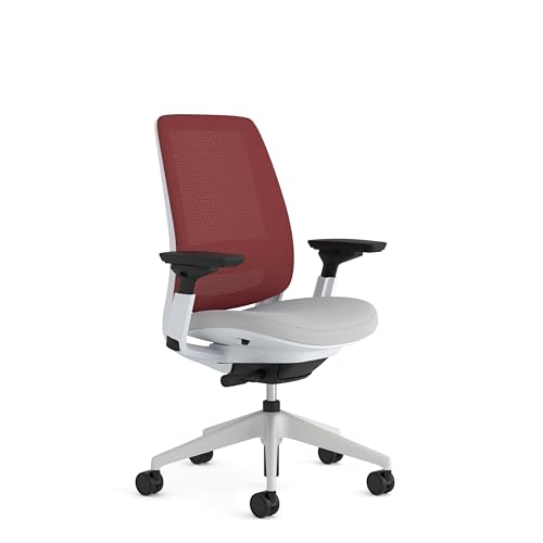 Steelcase Series 2 Ergonomic Office Chair With LiveBack Lumbar Support And 4D Armests Scarlet/Grey Made in Europe