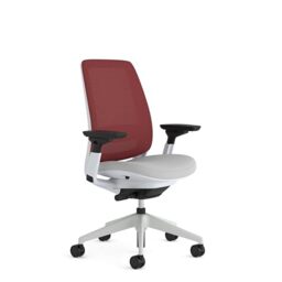 Steelcase Series 2 Ergonomic Office Chair With LiveBack Lumbar Support And 4D Armests Scarlet/Grey Made in Europe