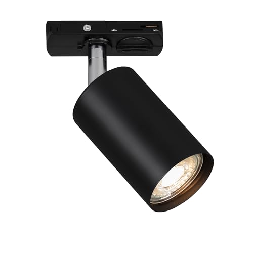 Briloner - Rail Spotlight Rail System, swivelling, combinable, Accessory, tracklight, Spotlight, GU10, Ceiling Spotlight, Spotlight, Spotlight, Ceiling Light, 138x38x55 mm (LxWxD), Black