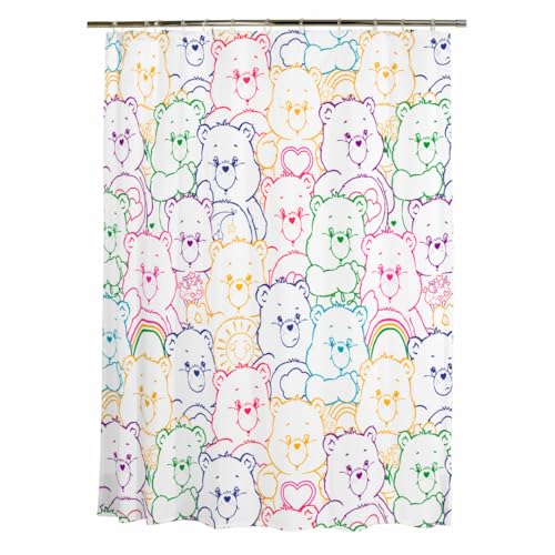 Franco Care Bears Premium PEVA Shower Curtain Lightweight, Waterproof Plastic Standard Size Bathroom Curtain, (100% Officially Licensed Product)