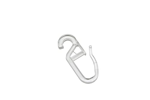 Gardinia Folding Hooks for Curtain Rings, Diameter Eyelet 5.3 mm, Curtain and Curtain Hooks for Rings, Pack of 10, Plastic, Transparent, Not Applicable