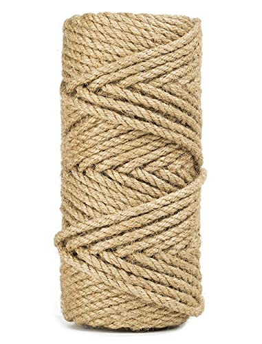 100 Feet 5mm Jute Twine, Heavy Duty Jute Rope, Natural Hemp Rope for DIY Arts Crafts, Gardening, Bundling???Home Decorating, Cat Scratching Post