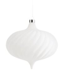 White Spiral Velvet Christmas Bauble 20 cm, Extra Large Tree Ornament