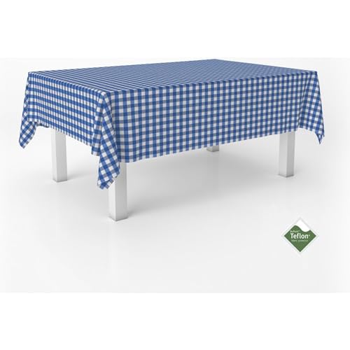 ECOMMERC3 - Stain Resistant Vichy Tablecloth for Rectangular Table Size 200 x 140 cm - Vichy Tablecloth Extra Soft and Waterproof Touch Royal
