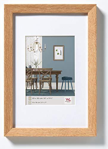 walther Design Photo Frame Light Oak 50 x 60 cm with PassepArtout, Fiorito Wooden Frame EF060E