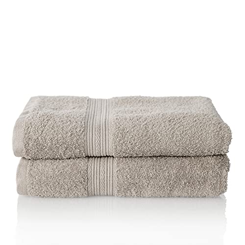 ALCLEAR set of terry hand towels, range of soft and highly absorbent towels, OEKOTEX 100 certified, 5 colours & 5 sizes, colour: PLATINUM GREY, 2 x bath towels 70x140 cm