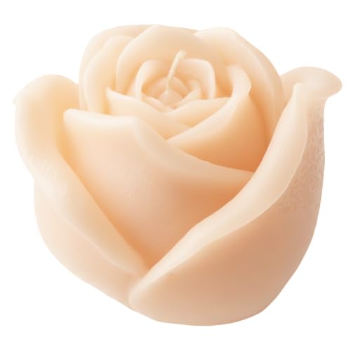 Cereria Di Giorgio - Rose Bud Candle - Powder Colour - Diameter 8 cm Height 8 cm - Gift Bag - Handmade