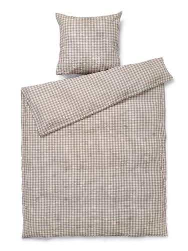 Juna, Bæk & Bølge Bed Linen Grey/Birch 140 x 220 cm Dk, Duvet Cover, Grey/Birch, Unisex Adult