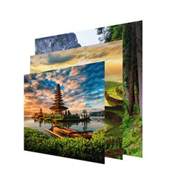 INFORMA Frame Covers, 3 Interchangeable Picture Frame Covers, Asia, Frameless, 49 x 49 cm, Interchangeable Motifs with UV Direct Print for LED Picture Frames