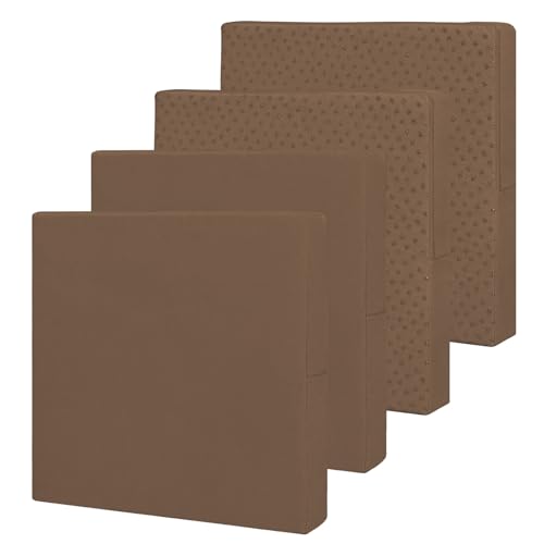 Easy-Going Waterproof Patio Cushion Covers ONLY Cover 22x22x4 inch 4 Pack Replacement Non-Slip Outdoor Seat Cushion Slipcover with Zipper. Brown