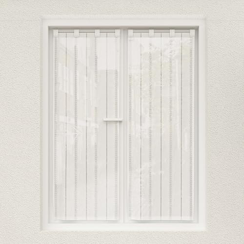 Soleil d'ocre, Charlotte Pair of Half Curtains 60 x 160 cm