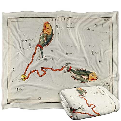 Bcreative - Graffitee Studios - S Hall Graffitee Studios Vintage Pisces Zodiac Silky Touch Super Soft Throw Blanket 152 X 127 Cm
