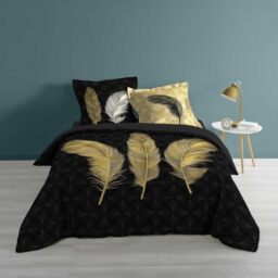 Douceur d'Intérieur Duvet Set, Cotton, Black, 240 x 220 CM