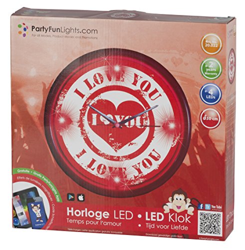 partyfunlights 86397 Love Clock 4 LEDs 30 x 30 x 5.5 cm