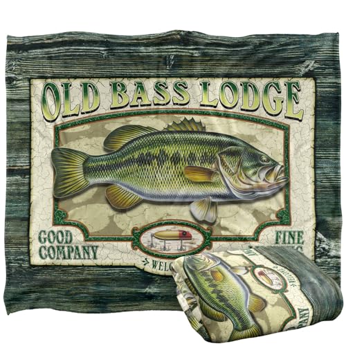 Jq Licensing Old Bass Lodge Sign Silky Touch Super Soft Throw Blanket 152 X 127 Cm